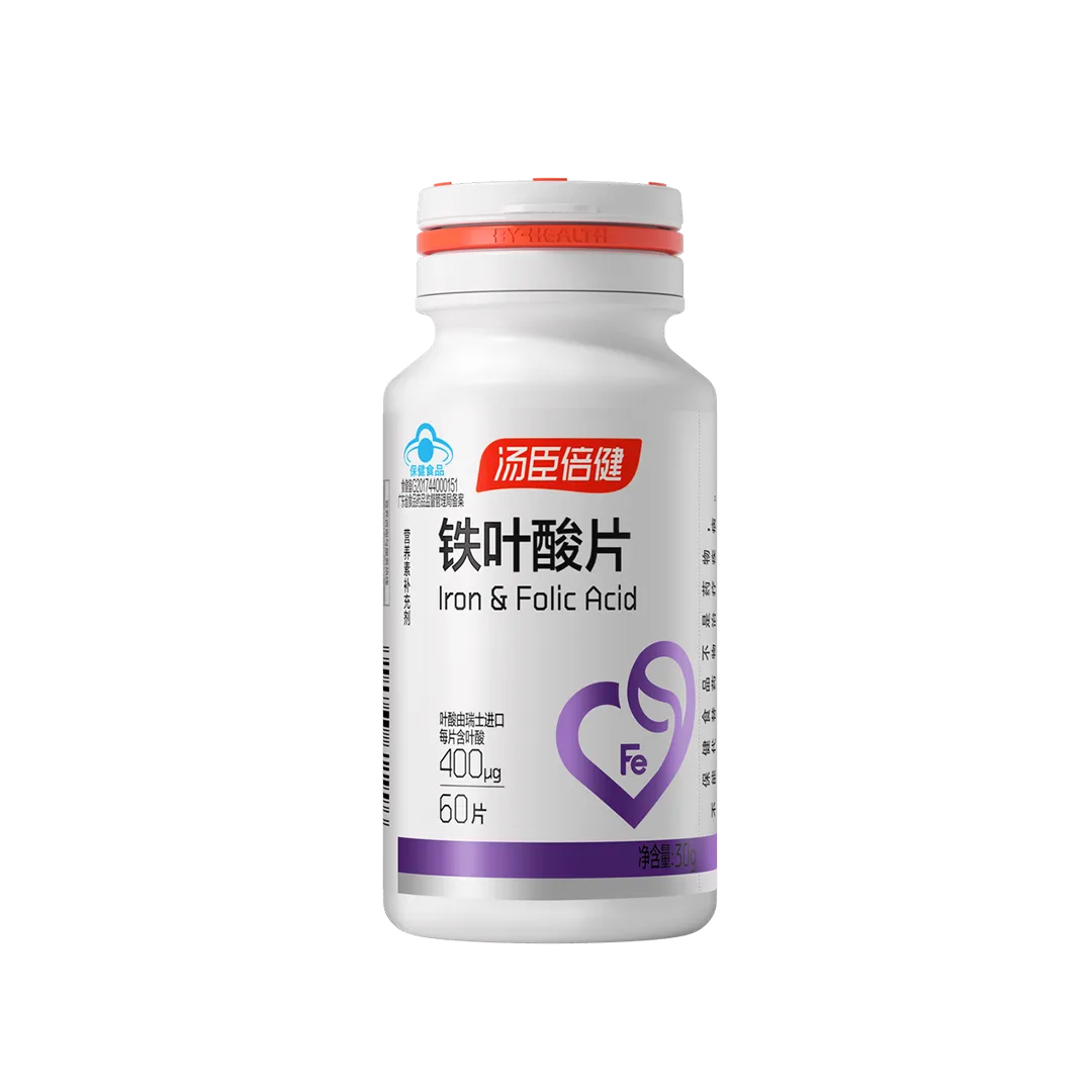 汤臣倍健铁叶酸片（60片）18岁以上女性,18岁以上男性,中老年人,维生素,矿物质,补充维生素,补充矿物质