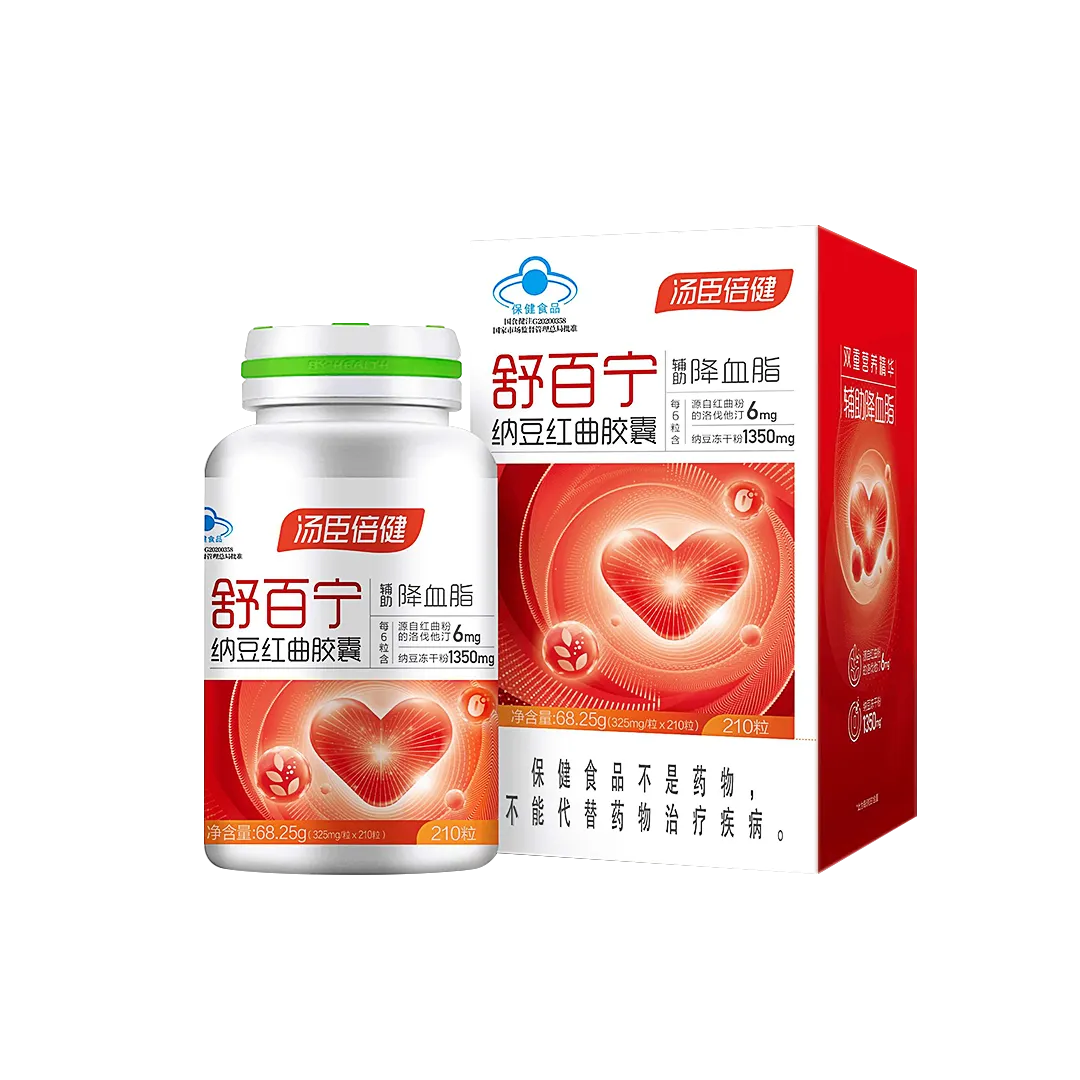 舒百宁®纳豆红曲胶囊（210粒）18岁以上女性,18岁以上男性,中老年人,纳豆/红曲,辅助降血脂