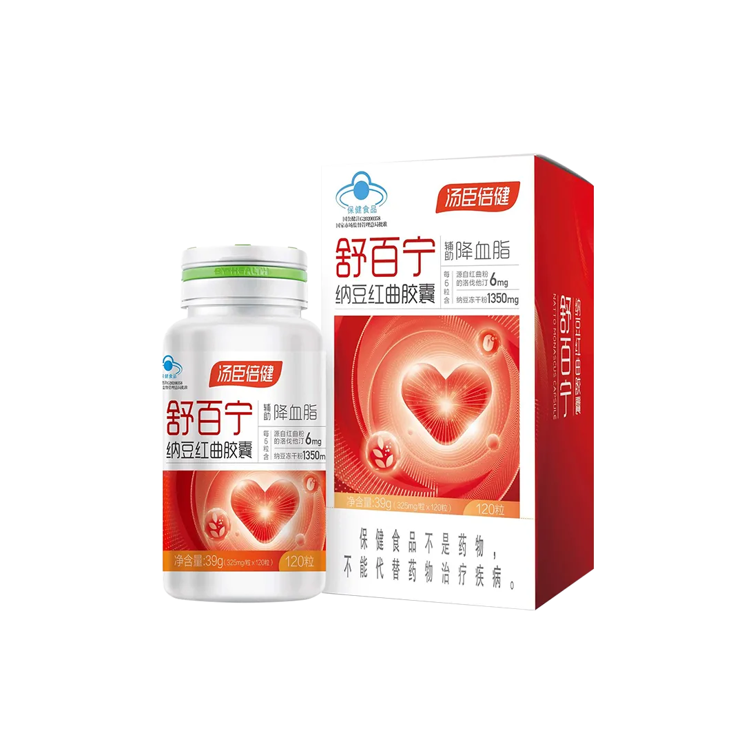 舒百宁®纳豆红曲胶囊（120粒）18岁以上女性,18岁以上男性,中老年人,纳豆/红曲,辅助降血脂